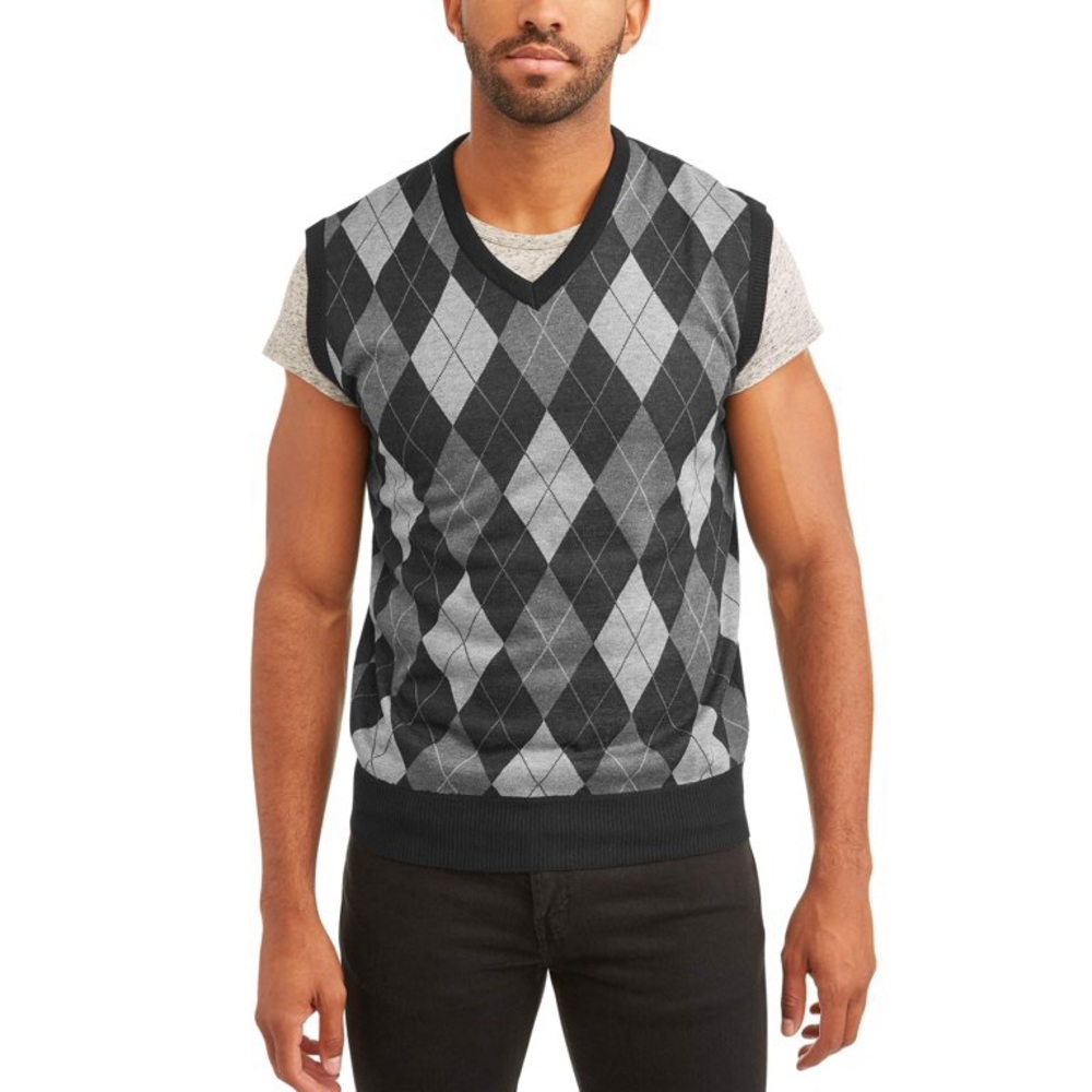 Black/Grey sweater vest